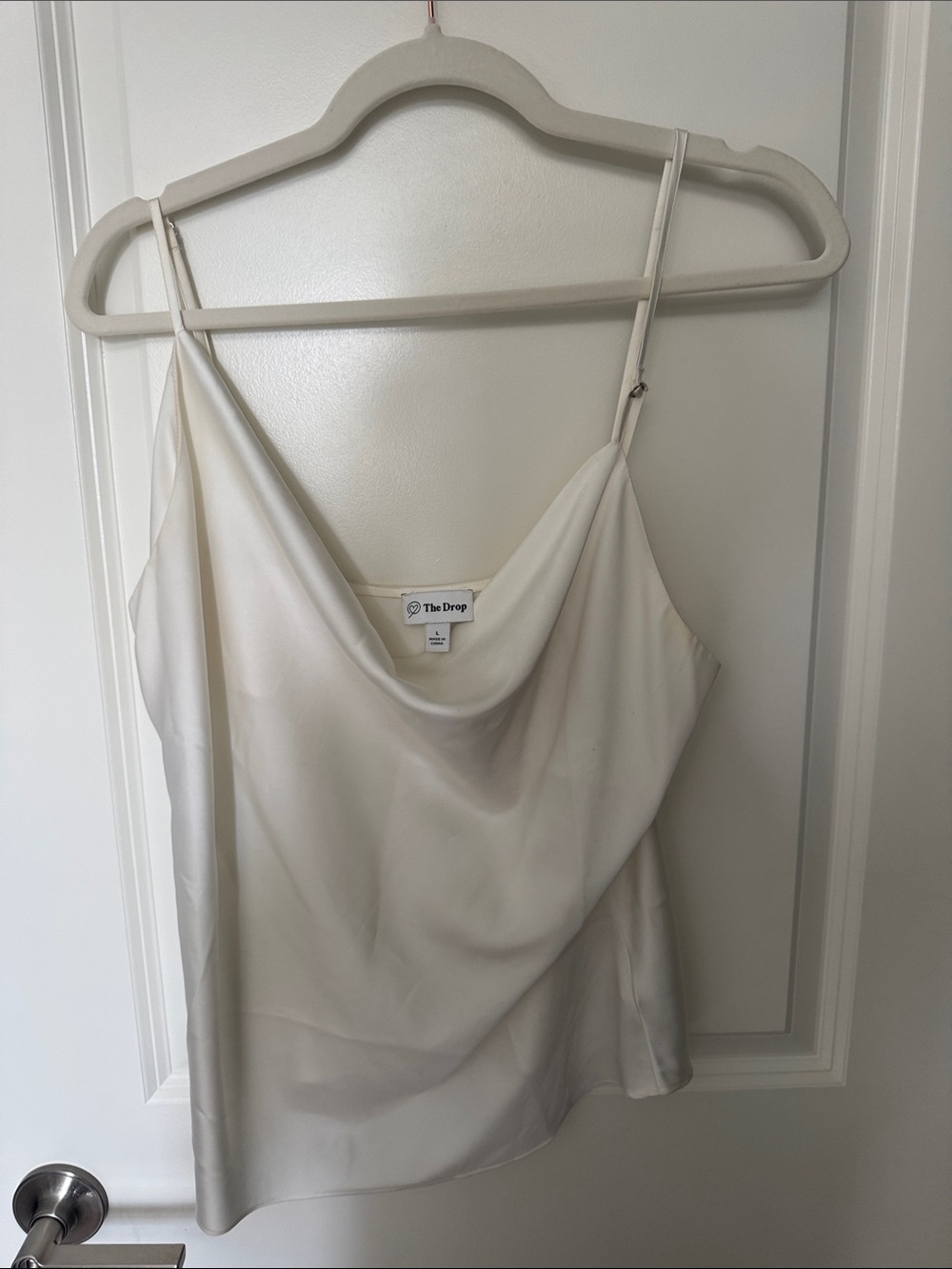 The Drop Women's Cream Satin Cowl Neck Camisole